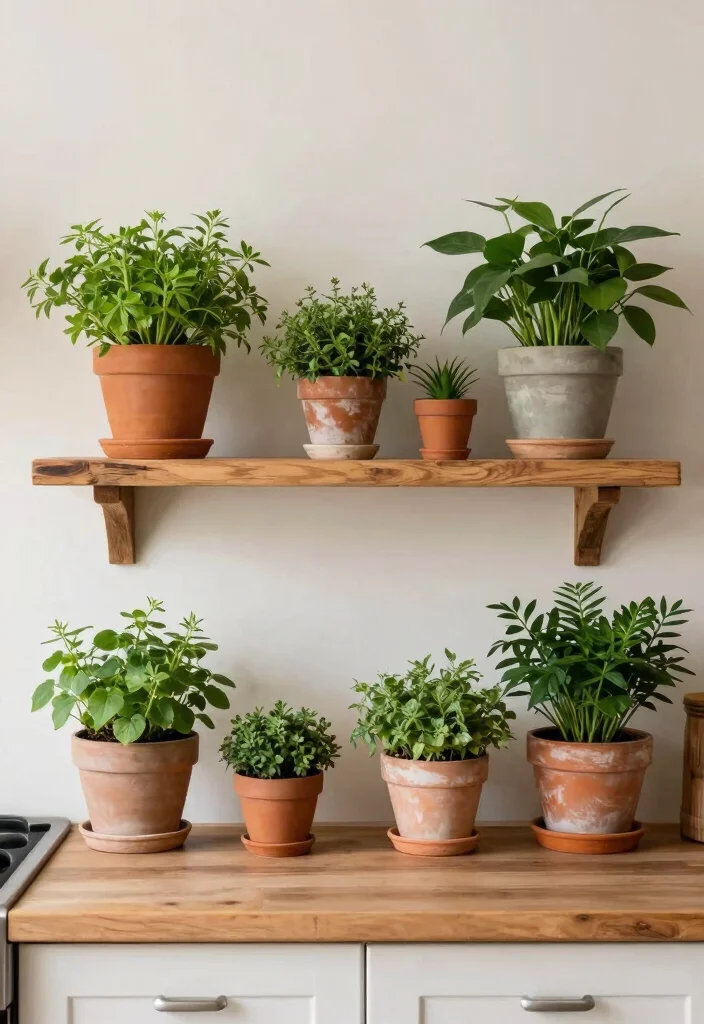 12 Decorating Above Kitchen Cabinet Ideas That Add Height 3. Incorporate Greenery with Potted Plants 0
