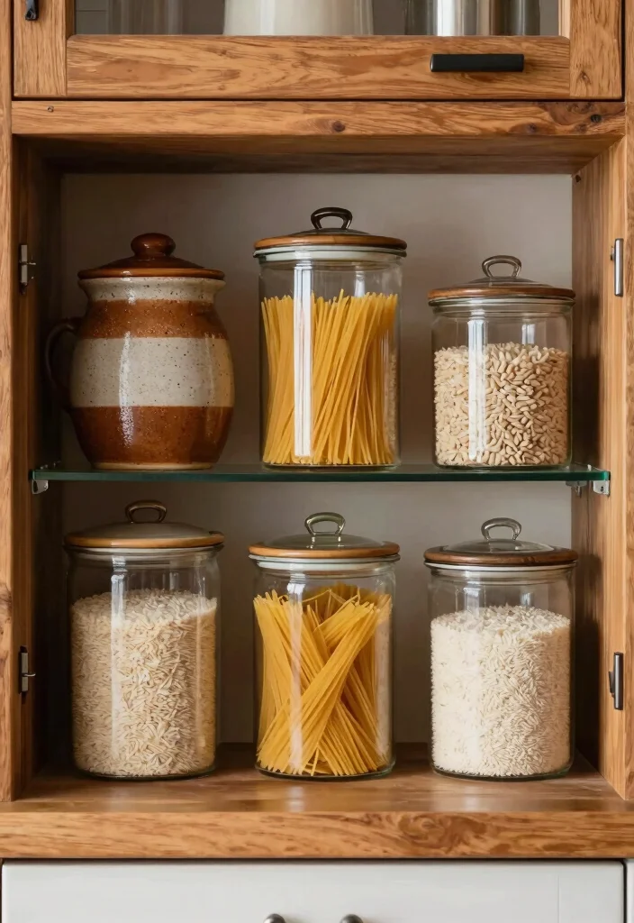 12 Decorating Above Kitchen Cabinet Ideas That Add Height 9. Stylish Canisters for Storage 0