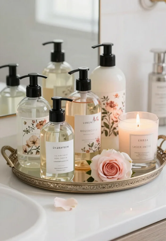 12 Floral Bathroom Ideas for a Soft Decorative Touch 12. Floral Bath Products 0