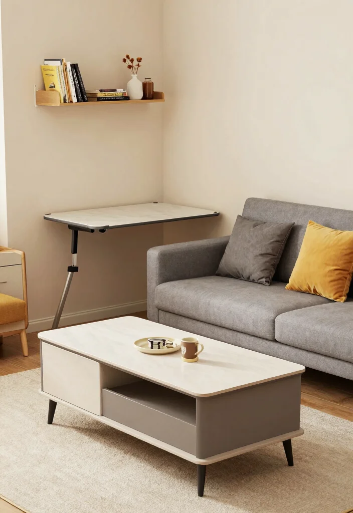 12 Front Living Room Ideas for a Welcoming Layout 4. Multi Functional Furniture for Small Spaces 0