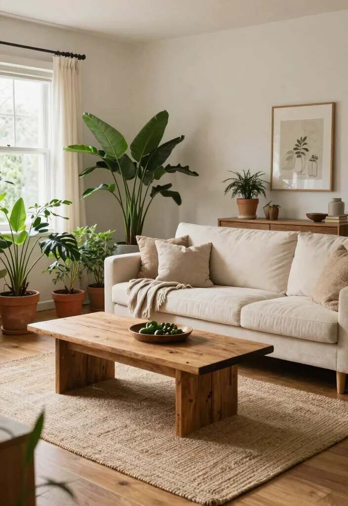 12 Front Living Room Ideas for a Welcoming Layout 7. Natural Elements for Warmth 0