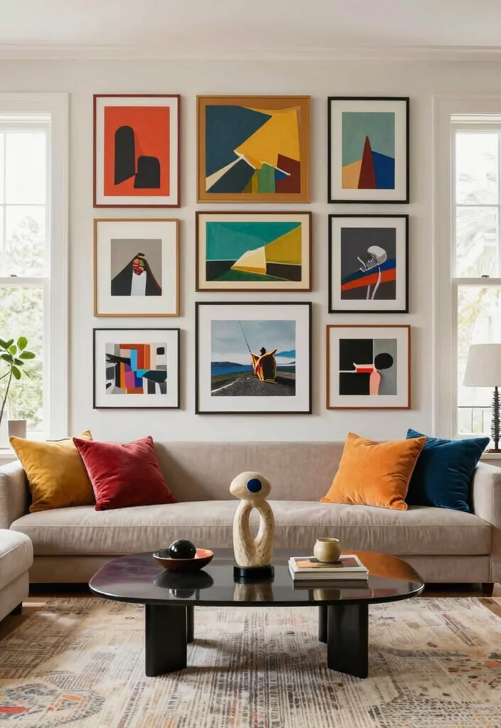 12 Front Living Room Ideas for a Welcoming Layout 8. Artistic Touches for Unique Character 0