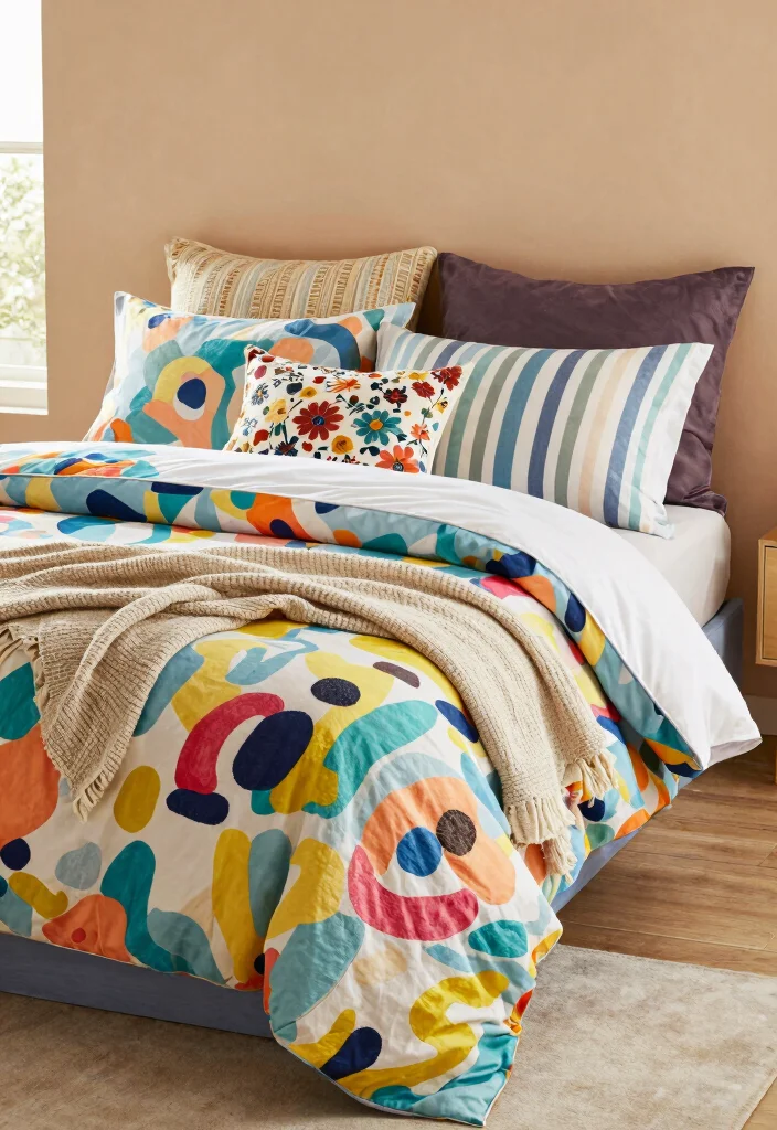 12 Fun Bedroom Ideas with Color and Personality 12 12 Fun Bedroom Ideas with Color and Personality 2. Playful Bedding Choices 0