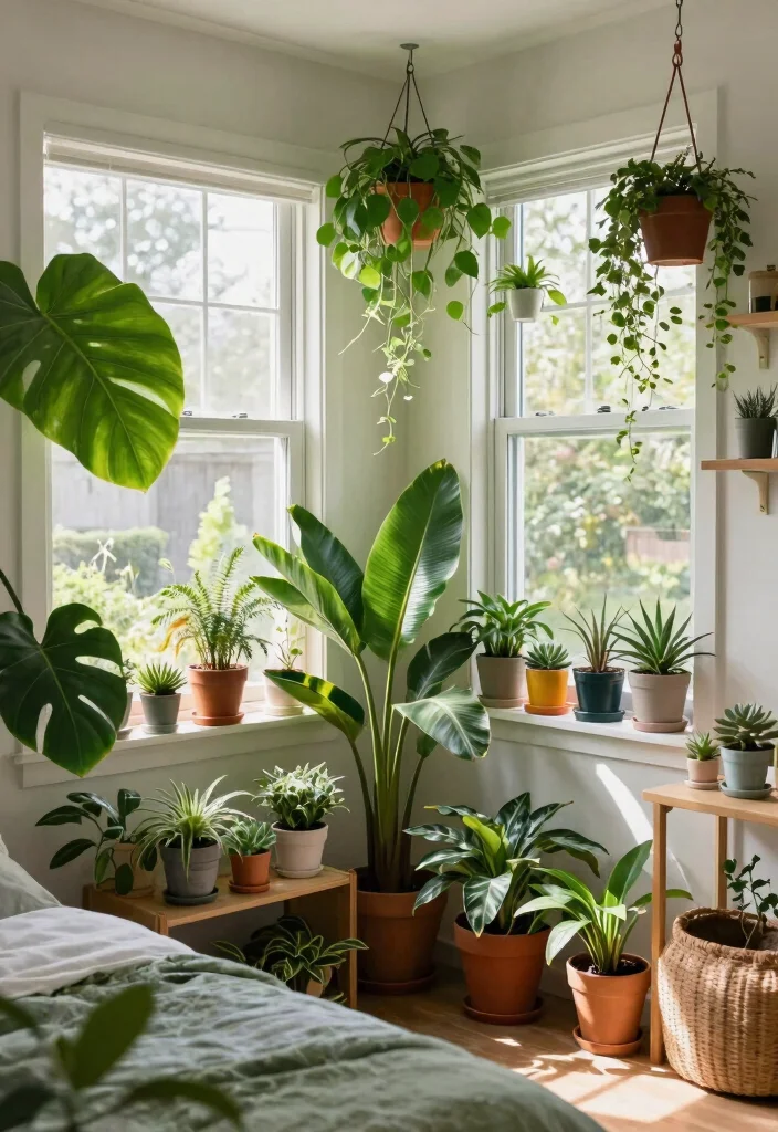 12 Fun Bedroom Ideas with Color and Personality 47 12 Fun Bedroom Ideas with Color and Personality 7. Plants and Greenery 0