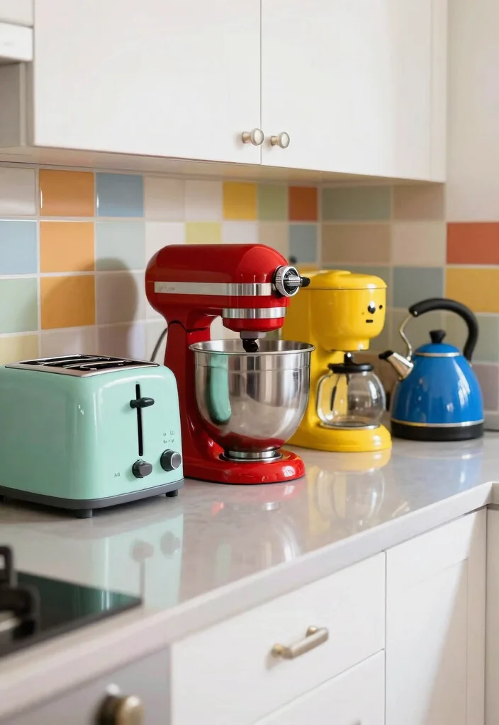 12 Fun Kitchen Ideas with Playful Personality 13 12 Fun Kitchen Ideas with Playful Personality 3. Colorful Kitchen Appliances 0