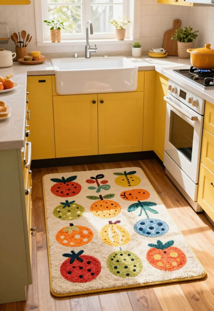 12 Fun Kitchen Ideas with Playful Personality 26 12 Fun Kitchen Ideas with Playful Personality 6. Cheery Kitchen Rugs 0