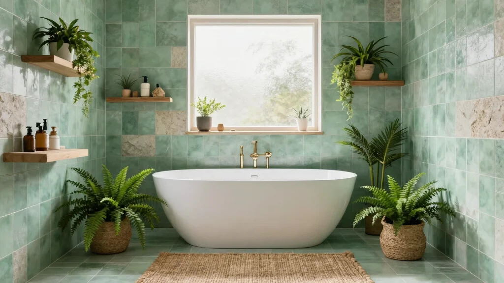 12 Green Tile Bathroom Ideas with a Calm Natural Vibe