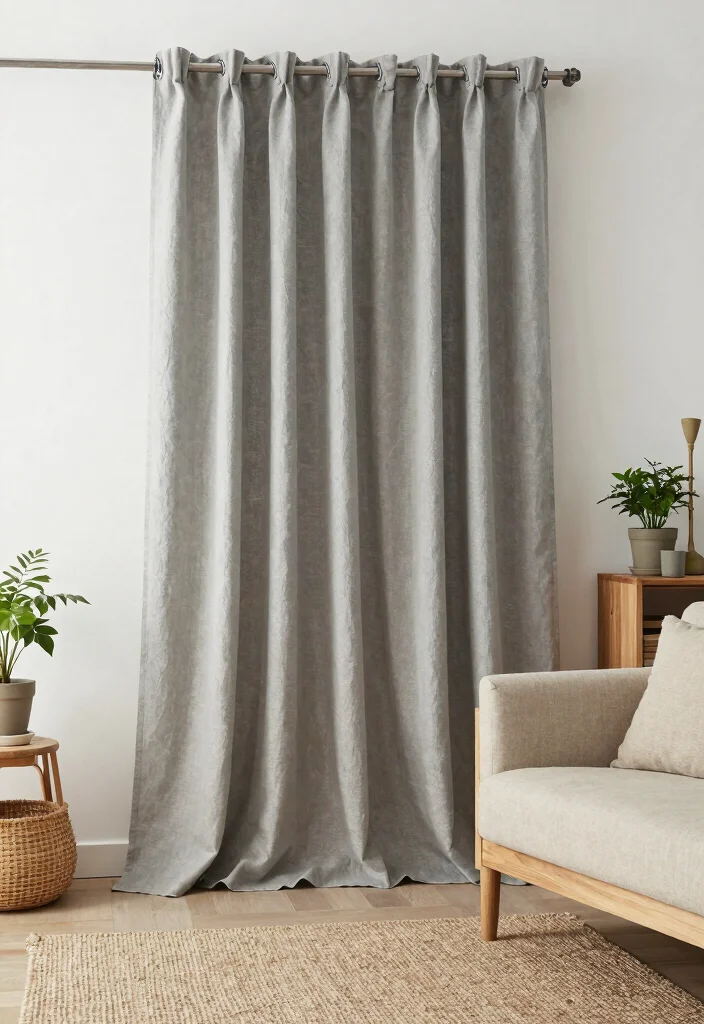 12 Grey Curtain Living Room Ideas for Soft Neutrals 7. Eco Friendly Grey Curtains for Sustainable Living 0