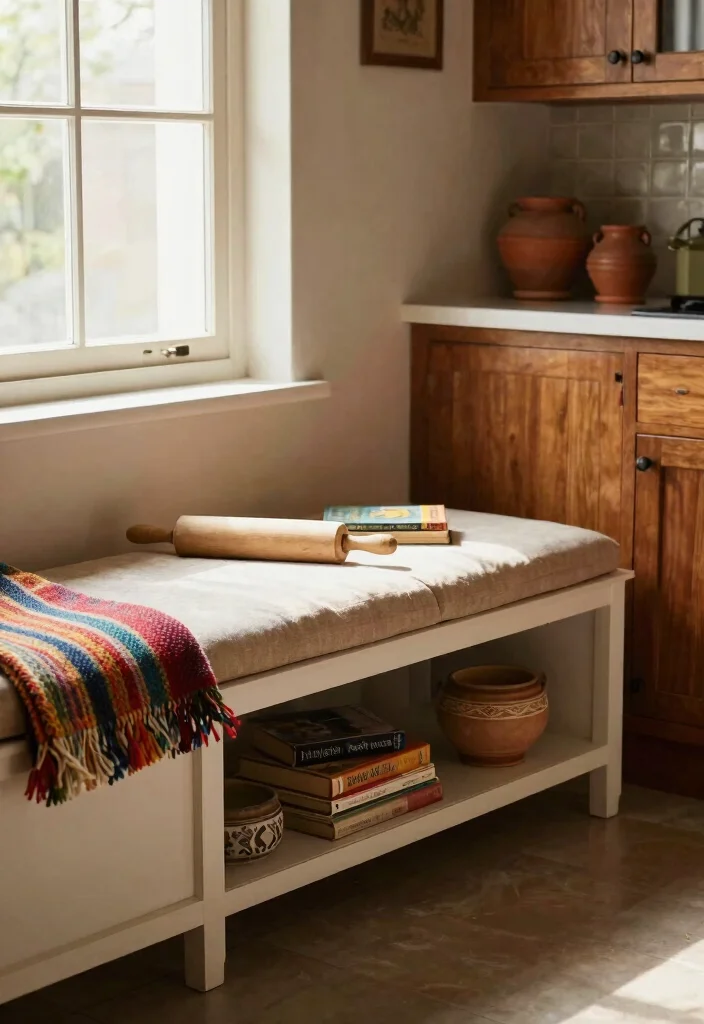 12 Indian Kitchen Store Room Ideas for Organized Storage 2. Multi functional Storage Benches 0