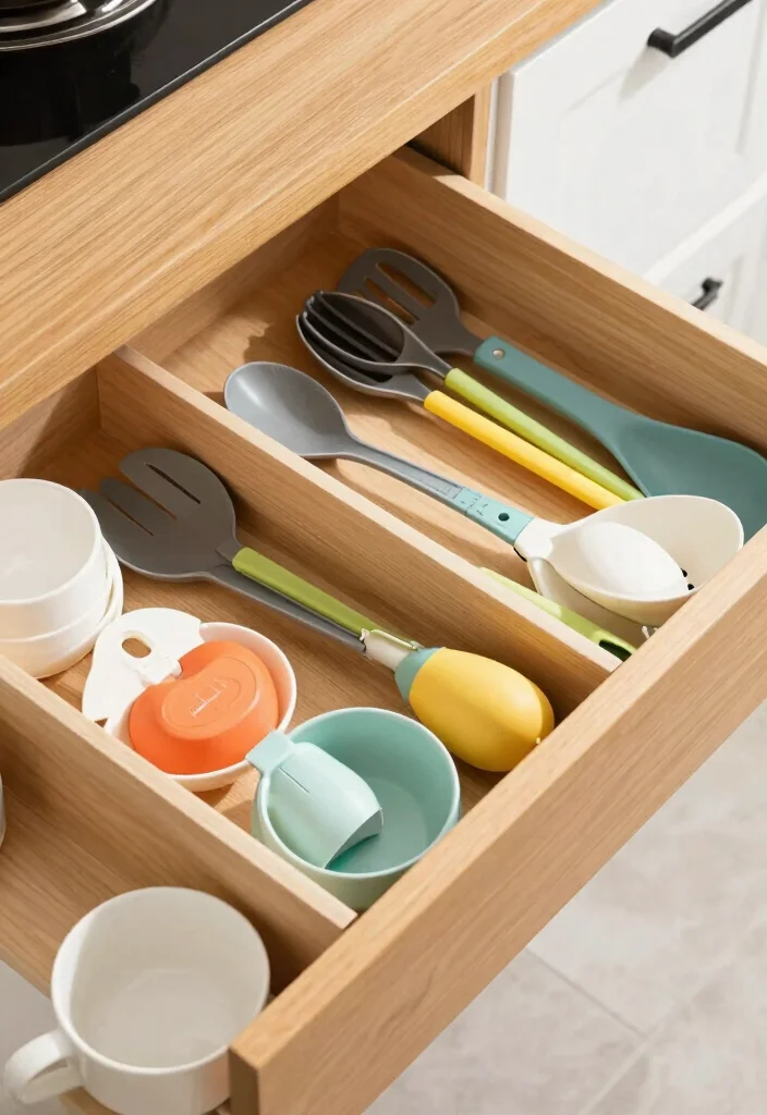 12 Indian Kitchen Store Room Ideas for Organized Storage 5. Drawer Dividers for Small Items 0