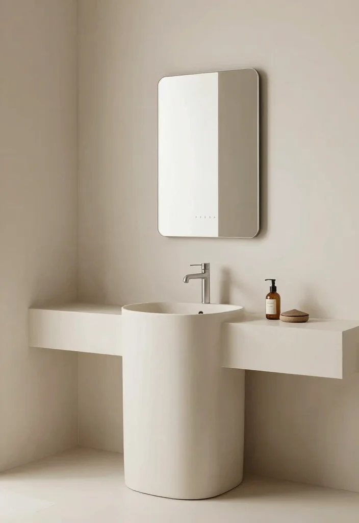 12 Ivory Bathroom Ideas for a Soft Neutral Palette 12 12 Ivory Bathroom Ideas for a Soft Neutral Palette 2. Minimalist Ivory Fixtures 0