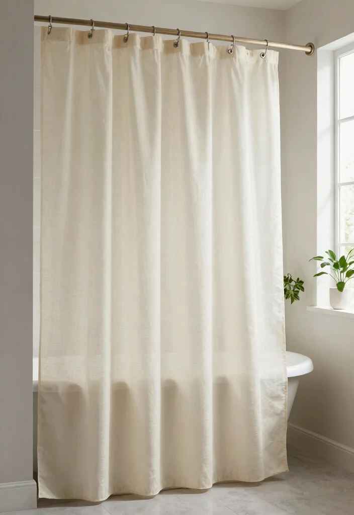 12 Ivory Bathroom Ideas for a Soft Neutral Palette 34 12 Ivory Bathroom Ideas for a Soft Neutral Palette 4. Sustainable Shower Curtains 0