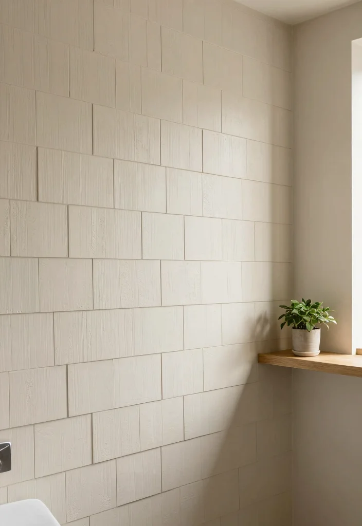 12 Ivory Bathroom Ideas for a Soft Neutral Palette 47 12 Ivory Bathroom Ideas for a Soft Neutral Palette 7. Textured Wall Treatments 0