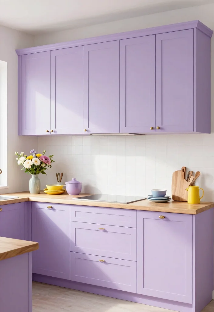 12 Kitchen Cabinet Paint Ideas for an Easy Refresh 50 12 Kitchen Cabinet Paint Ideas for an Easy Refresh 10. Light Lavender Whimsical and Charming 0