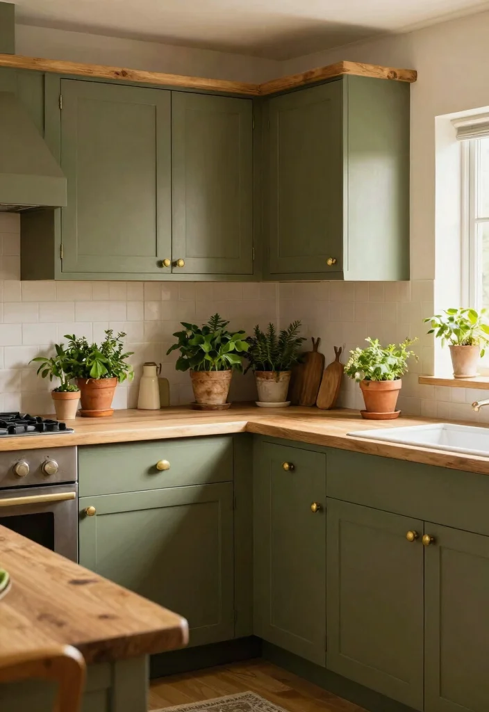 12 Kitchen Cabinet Paint Ideas for an Easy Refresh 51 12 Kitchen Cabinet Paint Ideas for an Easy Refresh 11. Rustic Olive Green Earthy and Grounded 0