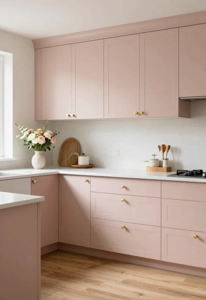 12 Kitchen Cabinet Paint Ideas for an Easy Refresh 38 12 Kitchen Cabinet Paint Ideas for an Easy Refresh 8. Soft Blush A Touch of Romance 0