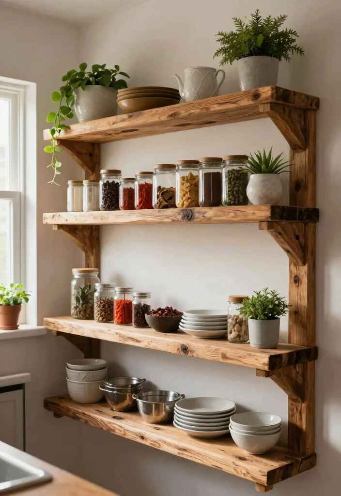 12 Kitchen Shelving Decor Ideas That Look Styled 11. DIY Shelves 0