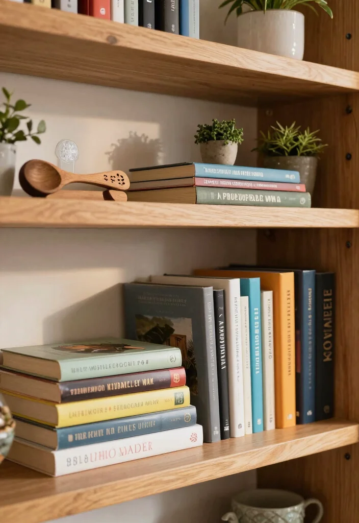 12 Kitchen Shelving Decor Ideas That Look Styled 5. Open Storage for Cookbooks 0