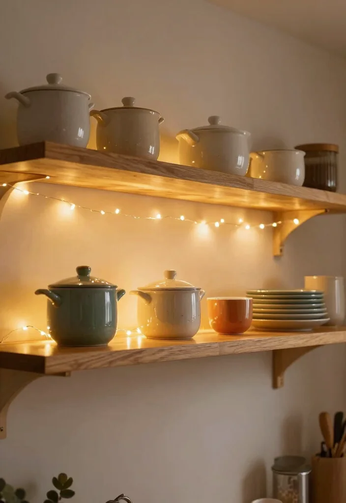 12 Kitchen Shelving Decor Ideas That Look Styled 7. Layered Lighting 0