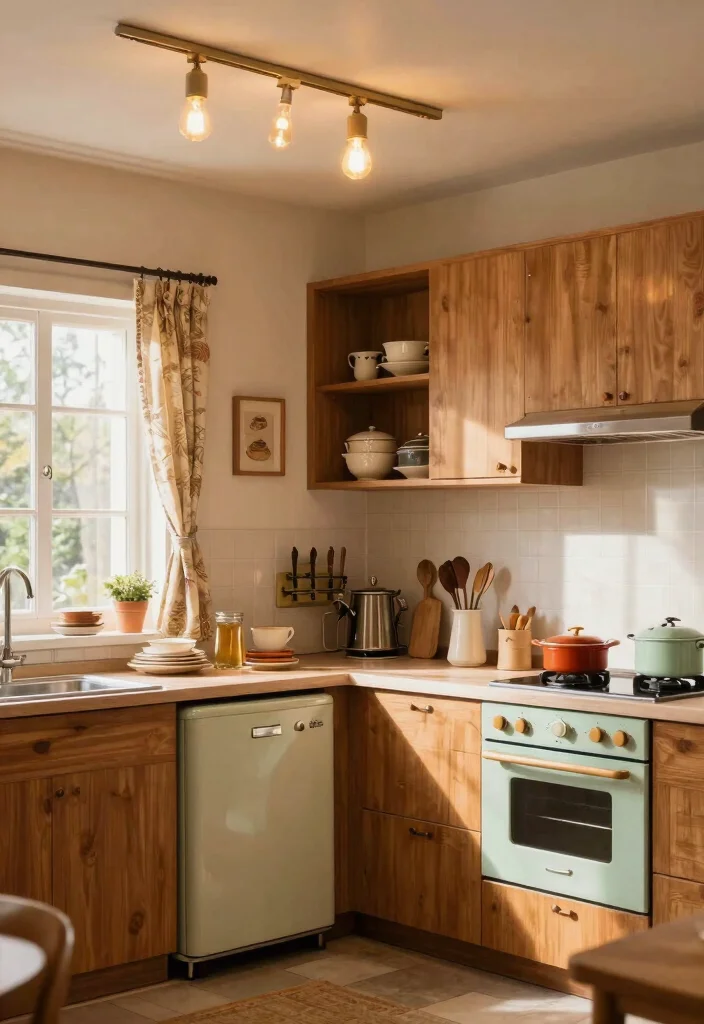 12 Kitchen Track Lighting Ideas for Modern Function 5. Vintage Styles for a Nostalgic Touch 0