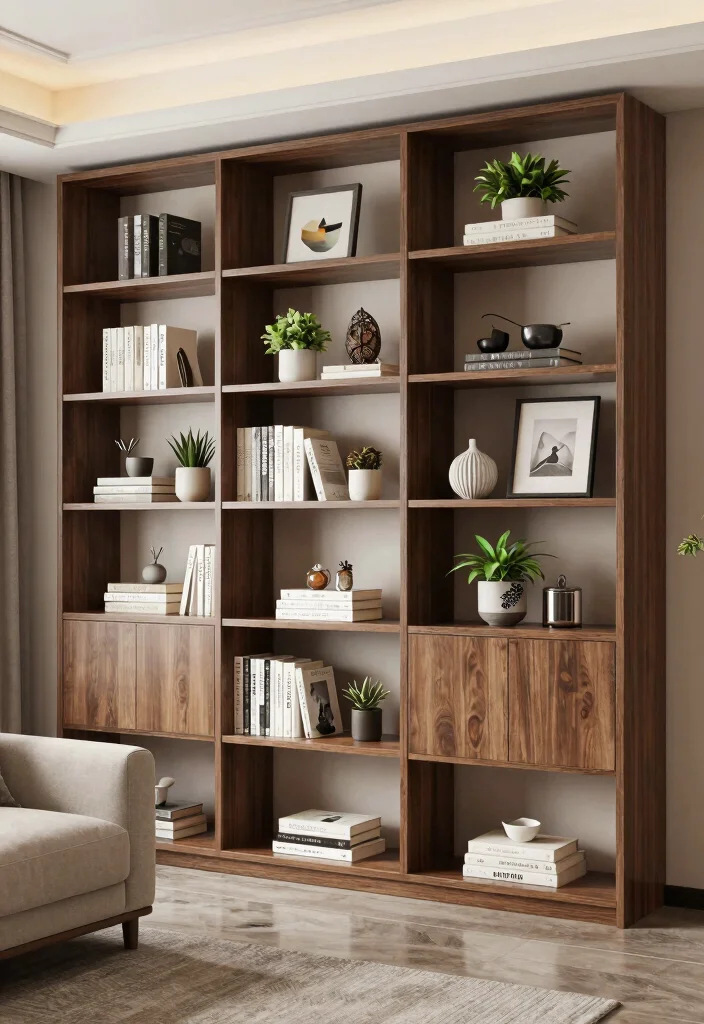 12 Living Room Bookshelf Ideas for Storage and Display 8. Open Concept Bookshelf 0