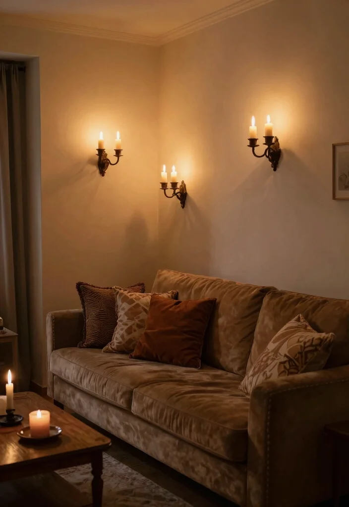 12 Living Room Wall Light Ideas for Soft Ambience 36 12 Living Room Wall Light Ideas for Soft Ambience 6. Elegant Candle Wall Sconces 0