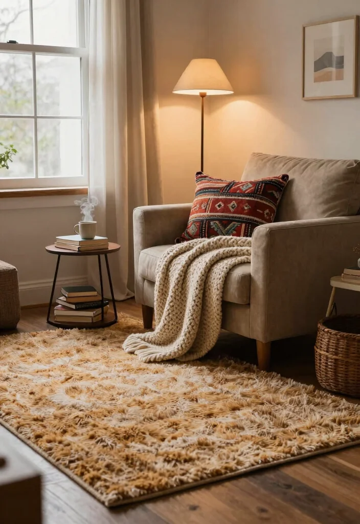 12 Loft Living Room Ideas with Open Air Style 23 12 Loft Living Room Ideas with Open Air Style 3. Cozy Accents Layering for Warmth 0