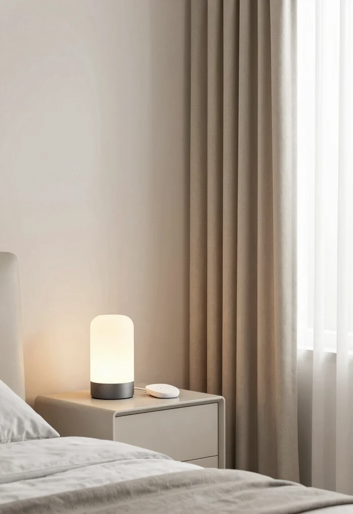 12 Minimalistic Bedroom Ideas for a Calm Clean Look 9. Integrated Technology 0