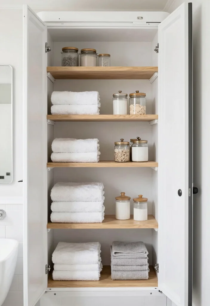 12 Mobile Home Bathroom Ideas with Smart Space Planning 10. Open Shelving Organize with Style 0 1