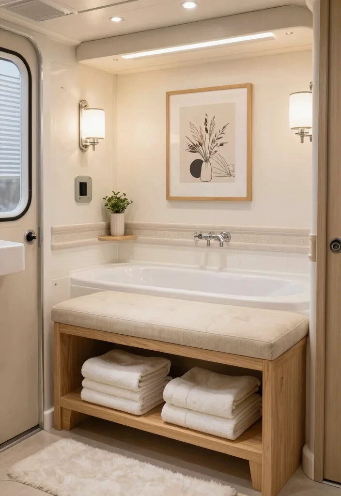 12 Mobile Home Bathroom Ideas with Smart Space Planning 2. Multifunctional Furniture Space Saver Extraordinaire 0 1