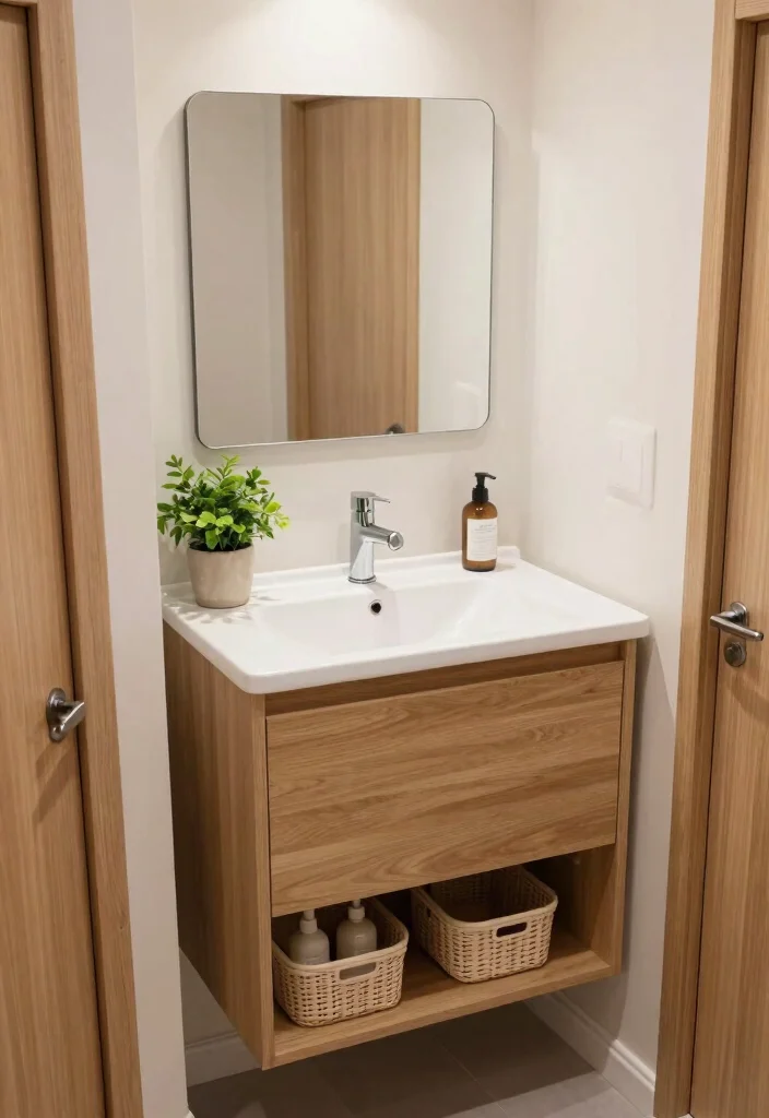 12 Mobile Home Bathroom Ideas with Smart Space Planning 4. Invest in a Compact Vanity 0 1