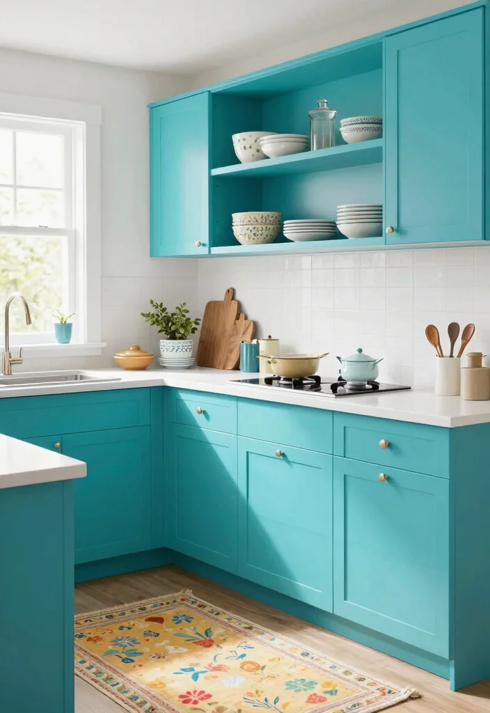 12 Old Kitchen Ideas to Refresh a Dated Space 26 12 Old Kitchen Ideas to Refresh a Dated Space 6. Colorful Cabinets 0
