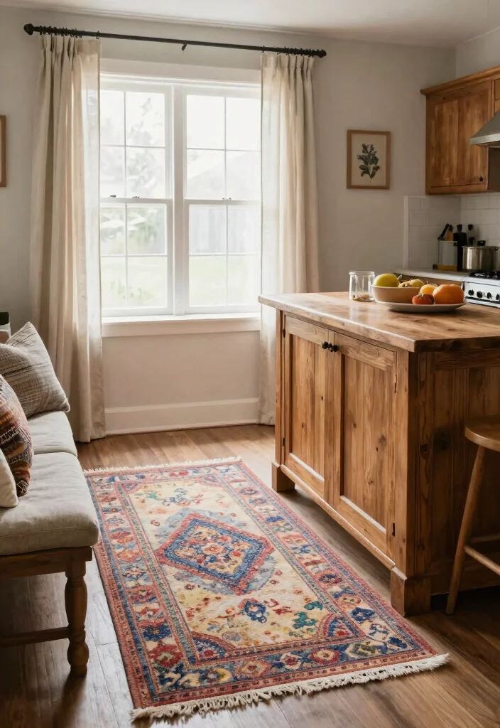 12 Pioneer Woman Kitchen Ideas with Cozy Color 8. Textured Fabrics and Rugs 0