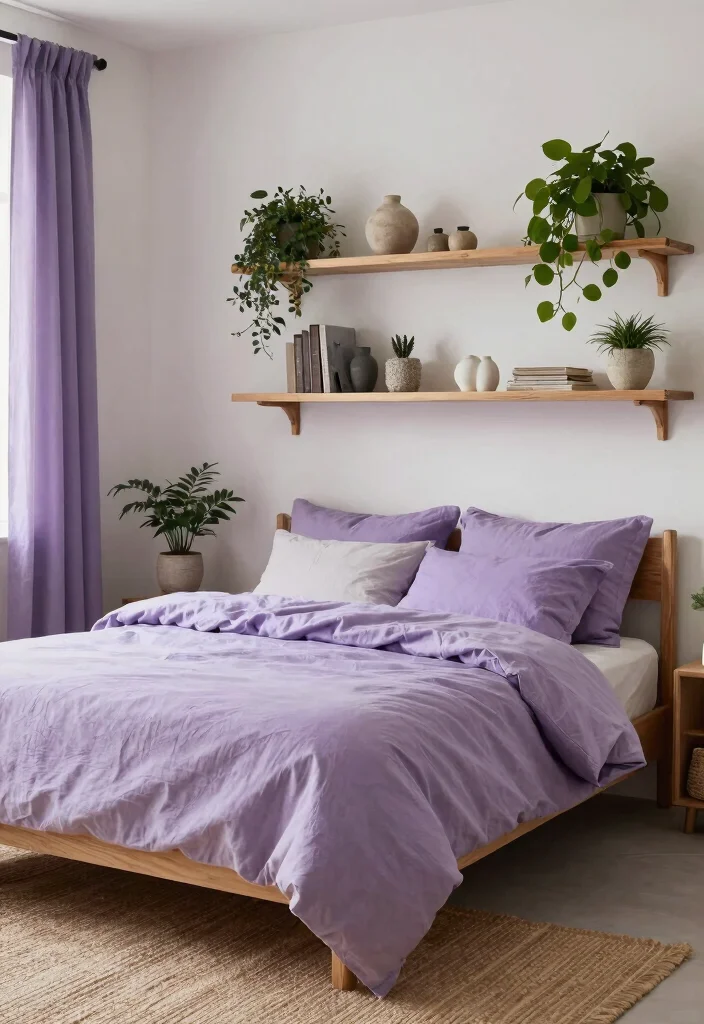 12 Purple Bedroom Ideas for Creative Personal Style 10. Natural Elements 0