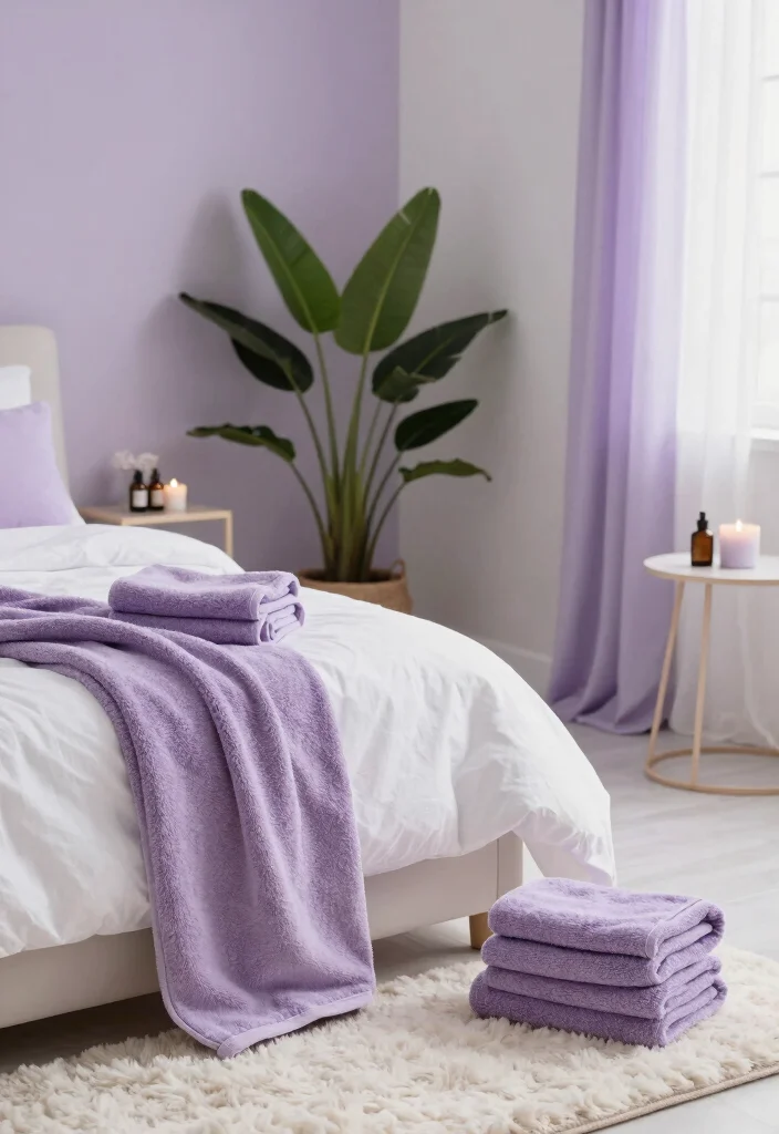 12 Purple Bedroom Ideas for Creative Personal Style 7. Spa Inspired Serenity 0