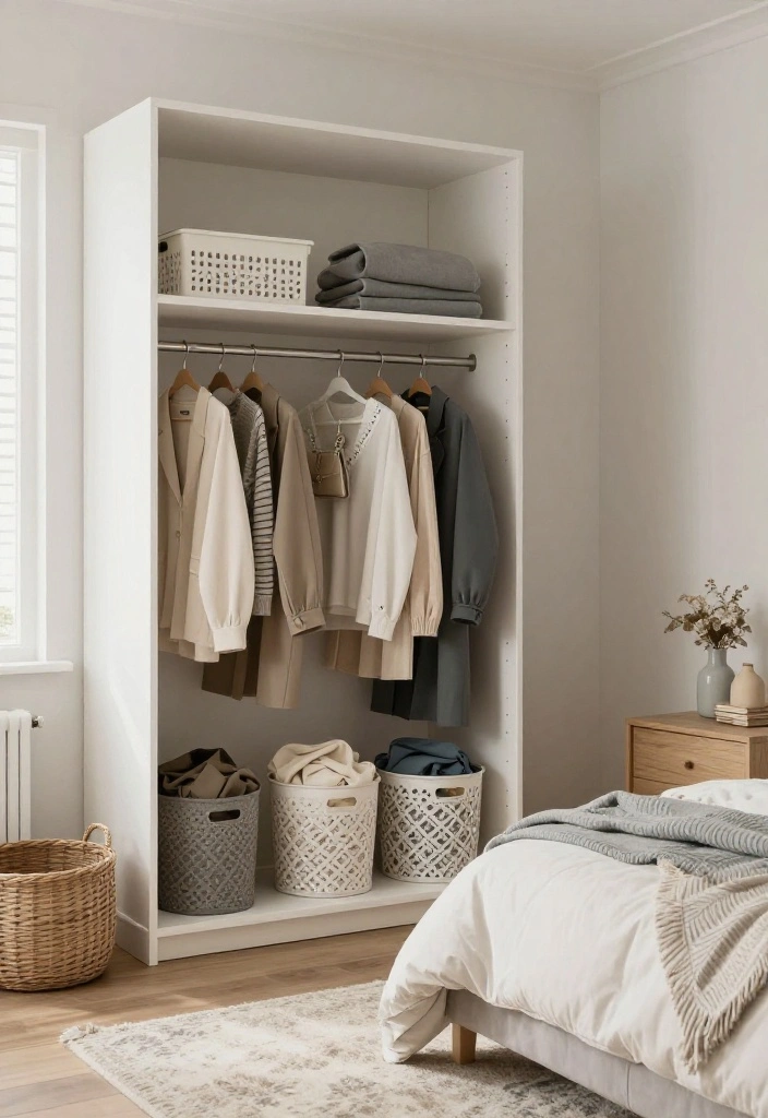 12 Small Bedroom Wardrobe Ideas for Better Organization 12. Seasonal Wardrobe Rotation 0