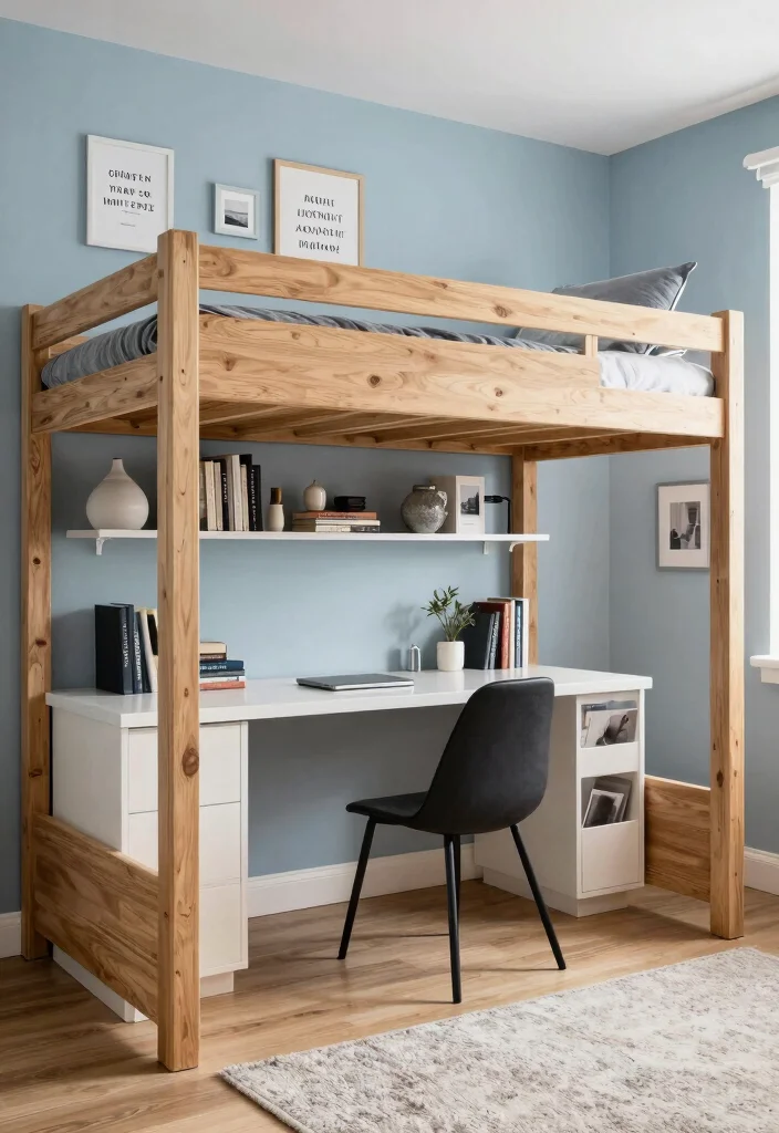 12 Teen Boys Bedroom Ideas with Cool Functional Design 1. Lofted Bed with Study Area 0