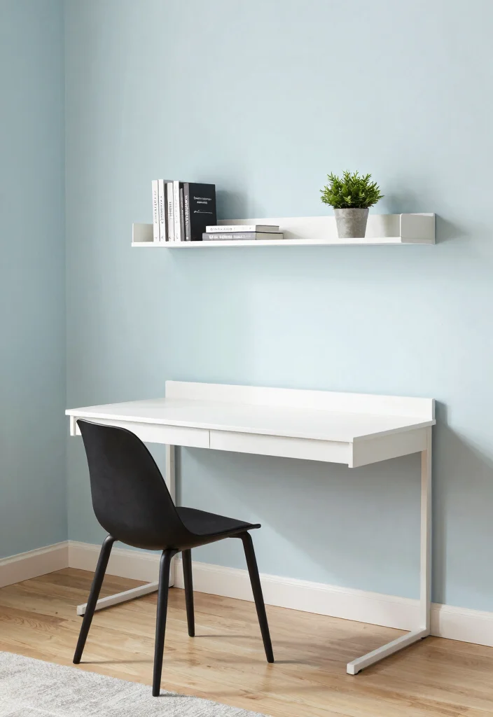 12 Teen Boys Bedroom Ideas with Cool Functional Design 3. Minimalist Wall Mounted Desk 0