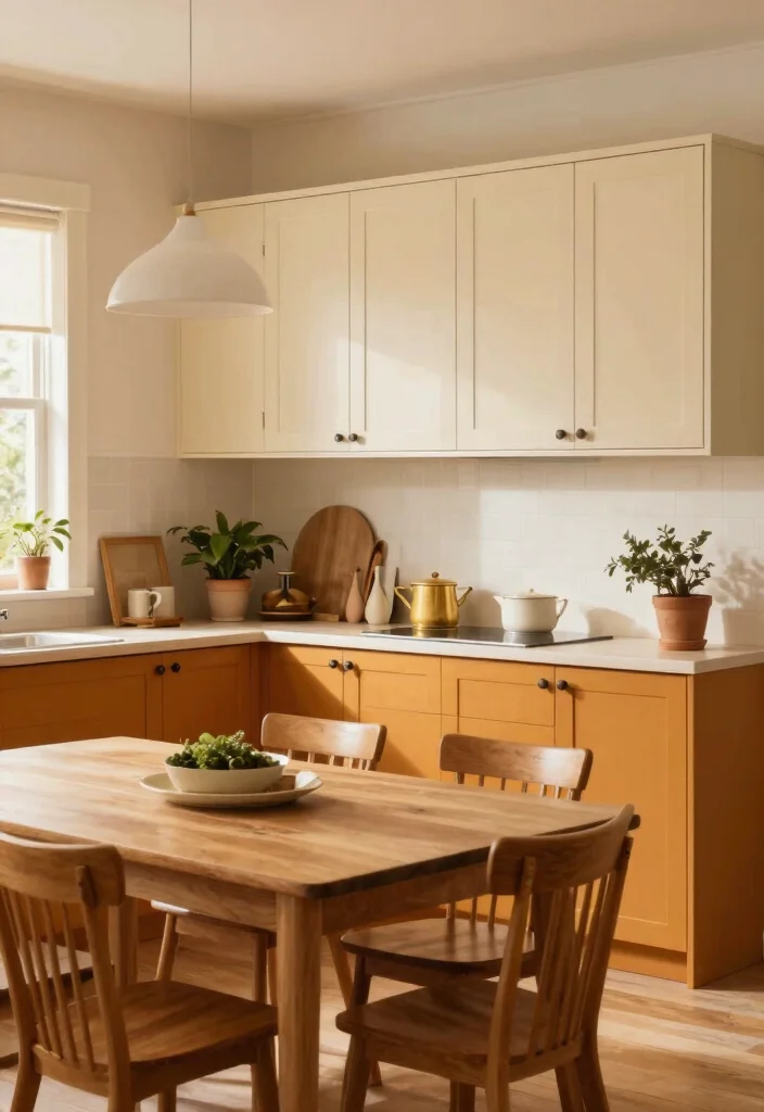 12 Two Tone Kitchen Cabinet Color Ideas That Work 6. Warm Honey and Cream 0