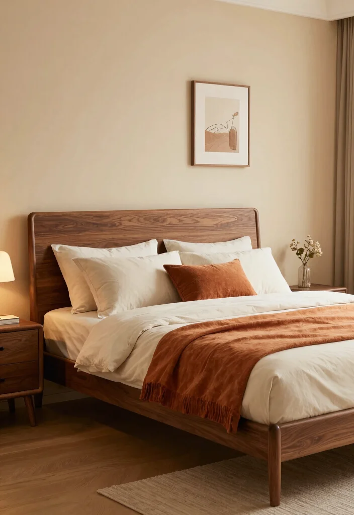 12 Walnut Bedroom Ideas with Warm Rich Tones 5. Use a Warm Color Palette 0