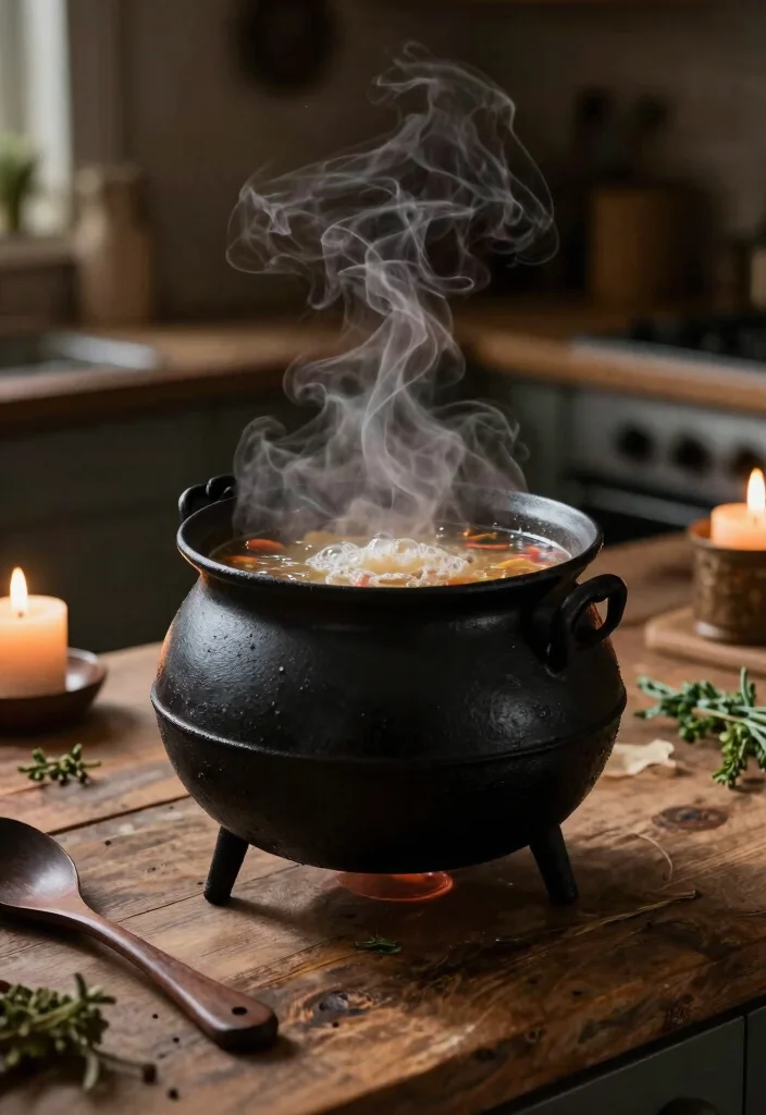 12 Witchy Kitchen Ideas with Dark Moody Vibes 13 12 Witchy Kitchen Ideas with Dark Moody Vibes 3. Black Cauldron Cookware 0