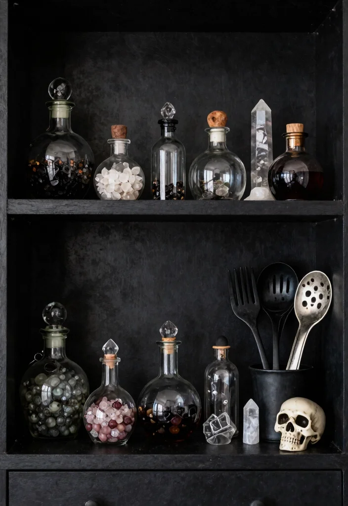 12 Witchy Kitchen Ideas with Dark Moody Vibes 17 12 Witchy Kitchen Ideas with Dark Moody Vibes 7. Witchy Home Accessories 0