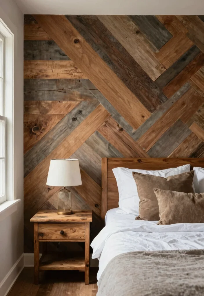 12 Wood Bedroom Ideas for Natural Warm Styling 1 12 Wood Bedroom Ideas for Natural Warm Styling 1. Reclaimed Wood Accent Wall 0