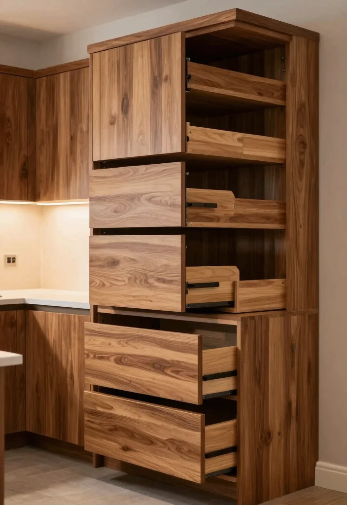 12 Wood Cabinet Kitchen Ideas with Warm Texture 7. Custom Cabinetry Solutions 0