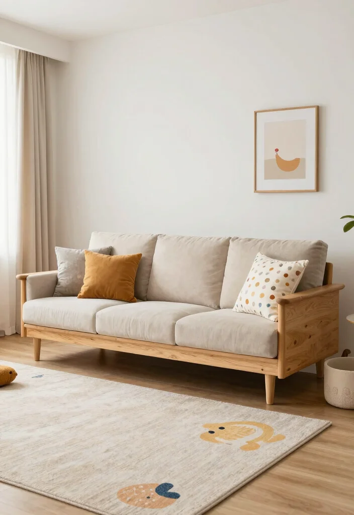 12 Wooden Sofa Living Room Ideas with Natural Warmth 10. Assemble a Family Friendly Wooden Sofa 0