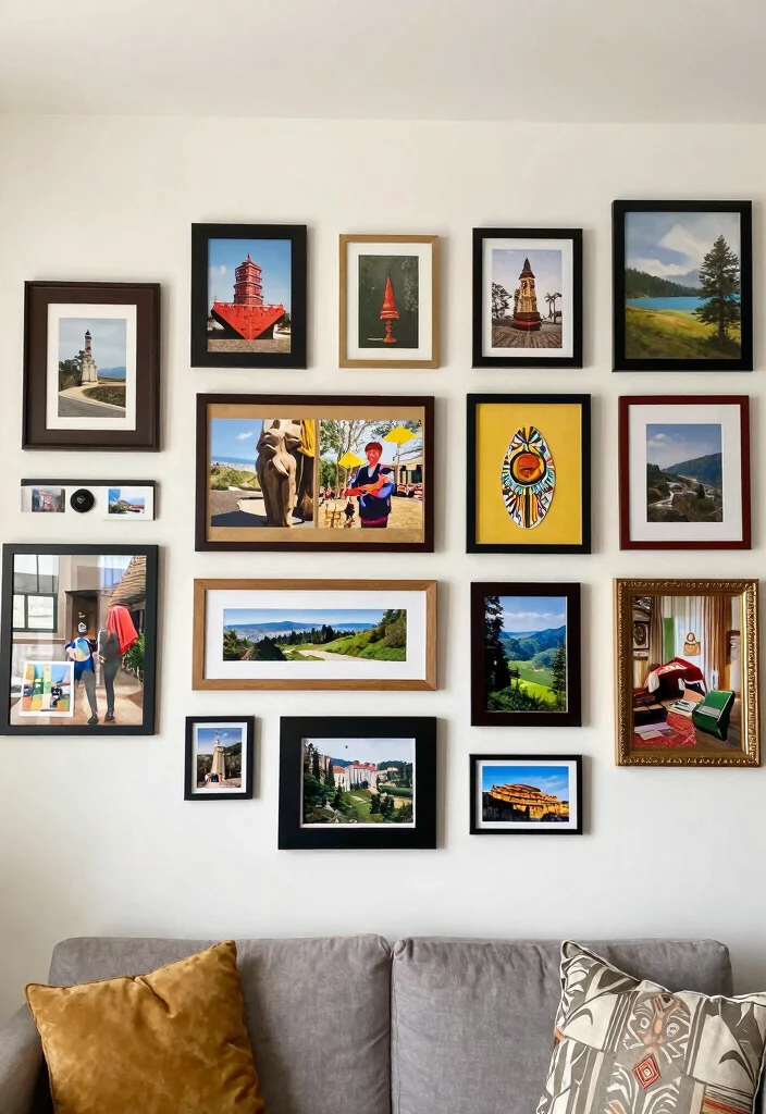 14 Airbnb Living Room Decor Ideas Guests Love 8. Curate a Gallery Wall with a Purpose 0