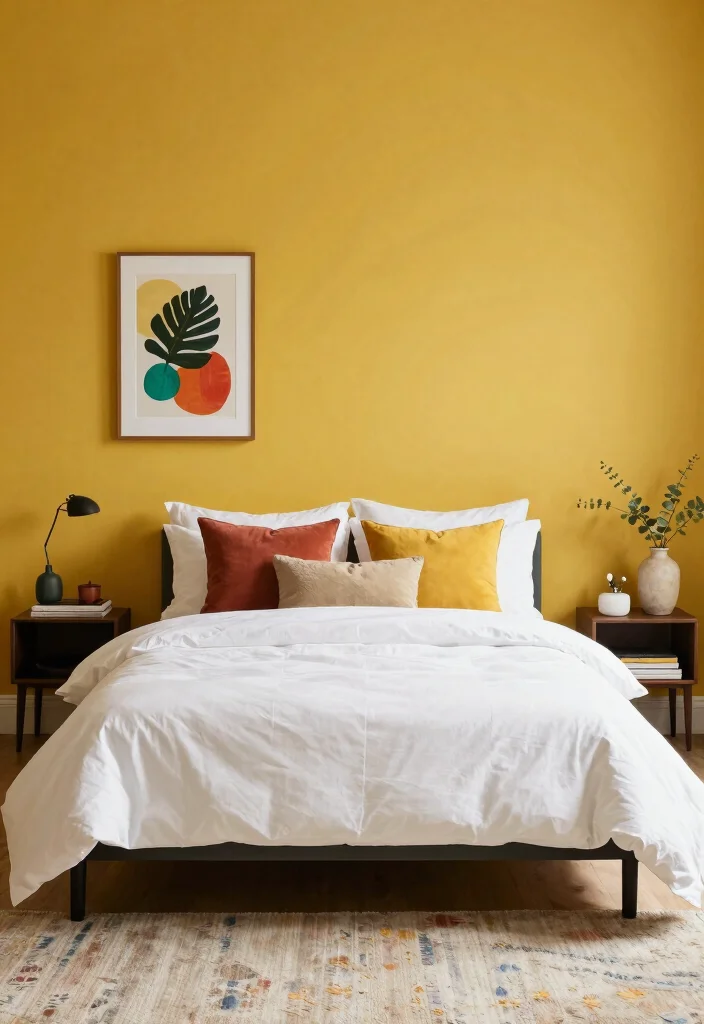 14 Bedroom Paint Ideas to Refresh the Entire Space 11. Vibrant Mustard 0
