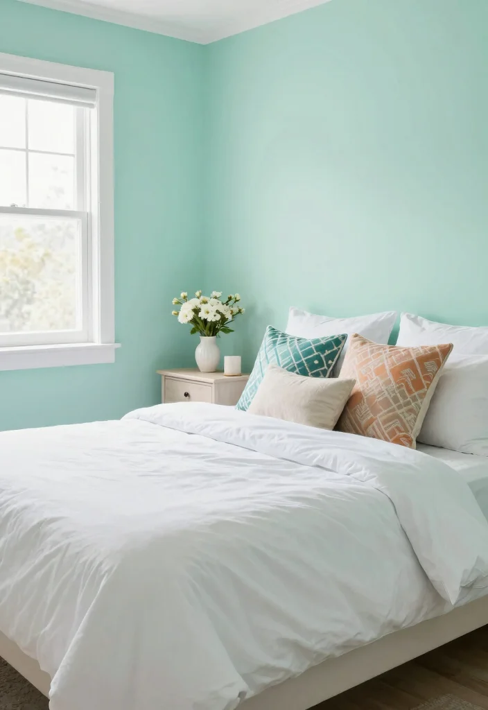14 Bedroom Paint Ideas to Refresh the Entire Space 12. Cool Mint 0