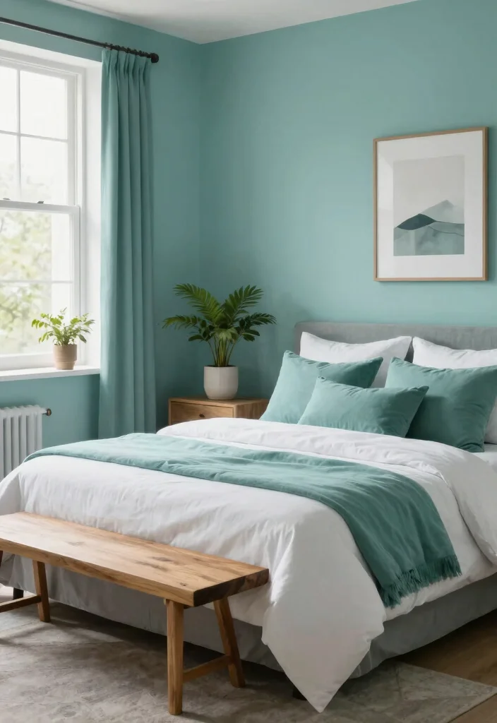 14 Bedroom Paint Ideas to Refresh the Entire Space 9. Tranquil Teal 0