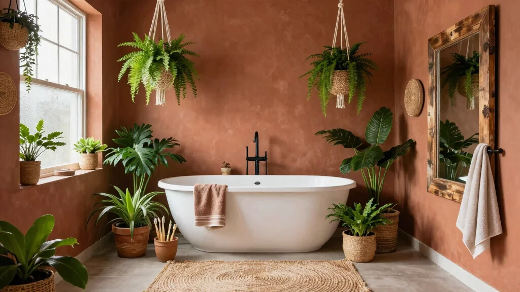 14 Boho Bathroom Decor Ideas with Texture and Warmth